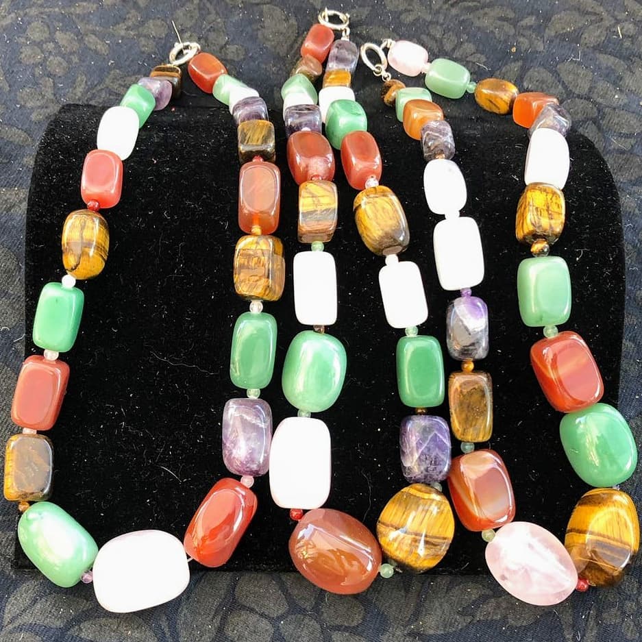 Bead soup chunky necklaces.