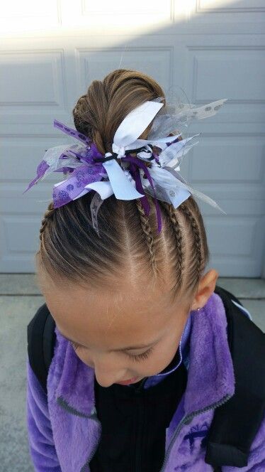 Gymnastics hair. Braids.