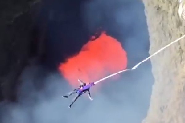 Bungee Jumping over an active volcano - Chile