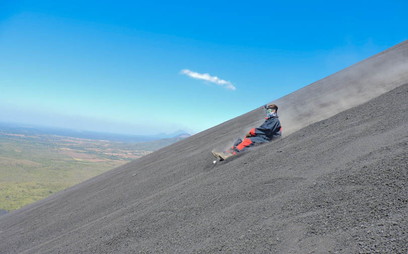 Sledging on an active volcano - Nicaragua