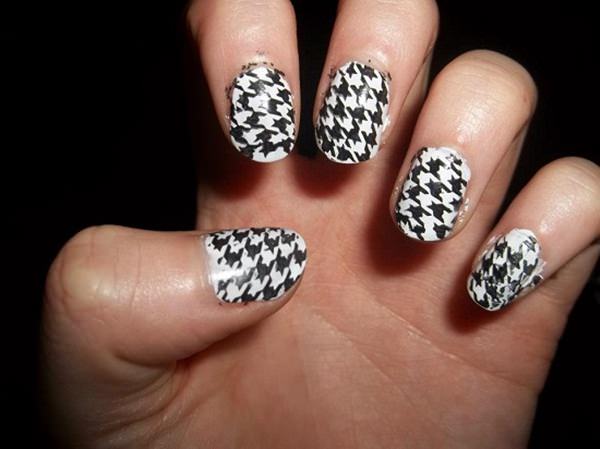 black and white nail design