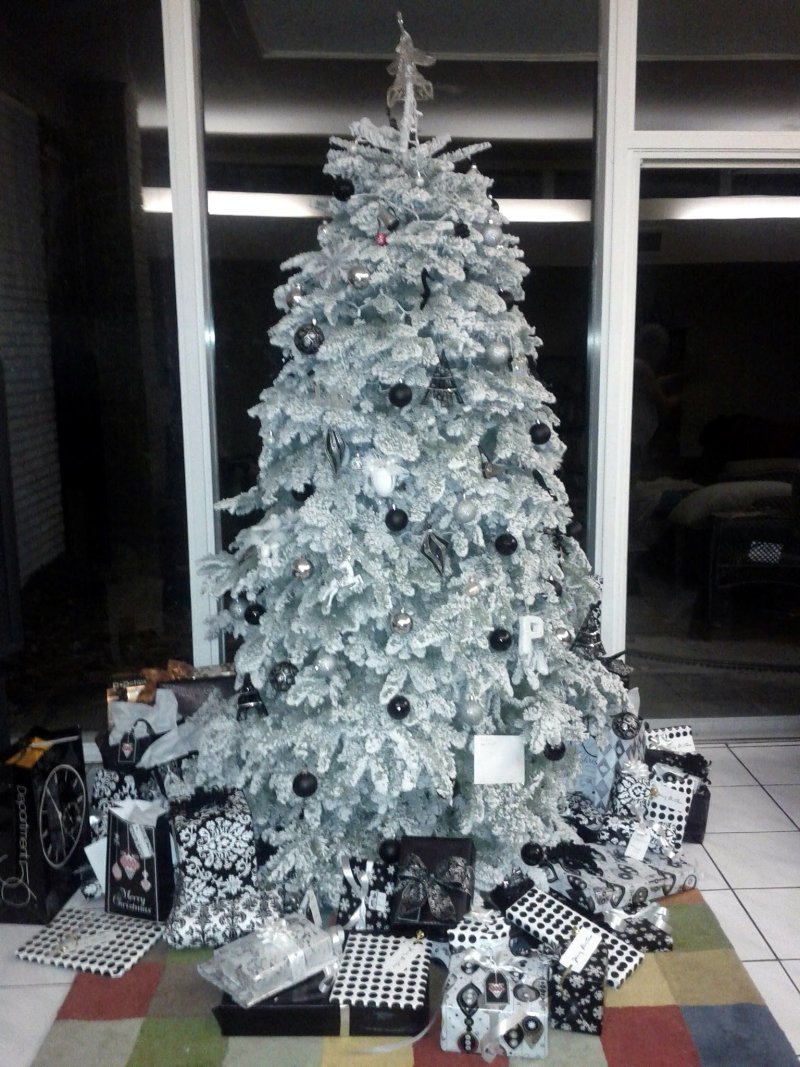 Black and white Christmas tree.