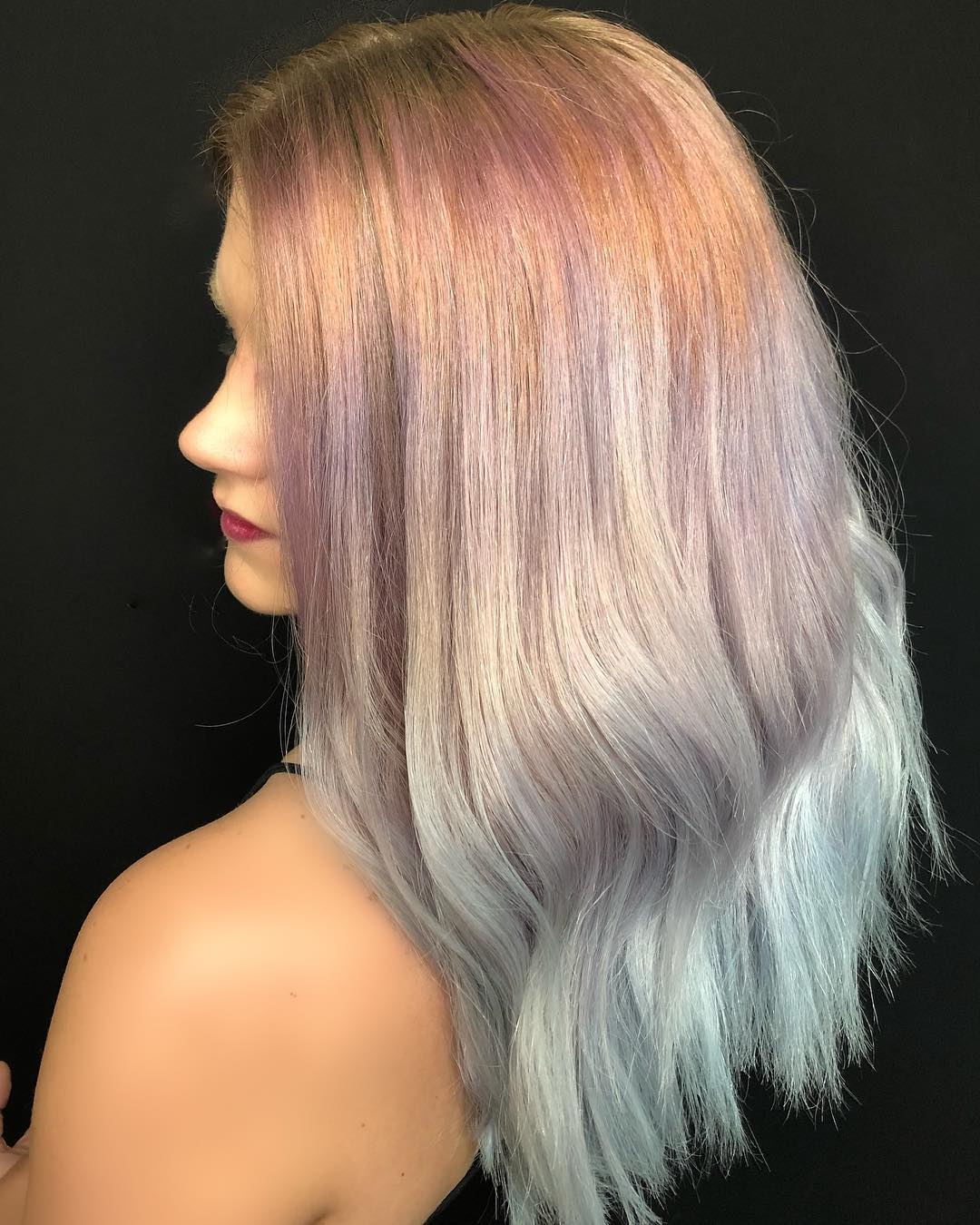 Color is Goldwell Colorance Indigo, Lavender and some P Mix. @papatat_hair