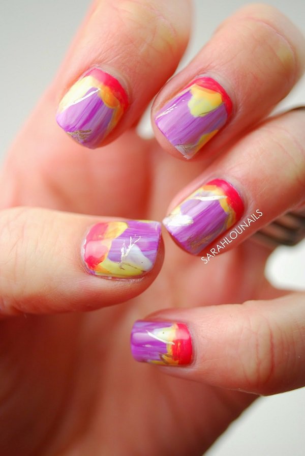 elegant-and-fun-looking-water-color-nail-art-design