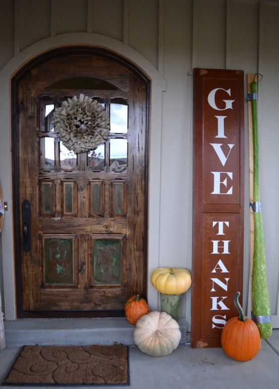 Easy Thanksgiving Front Door Decorations Ideas