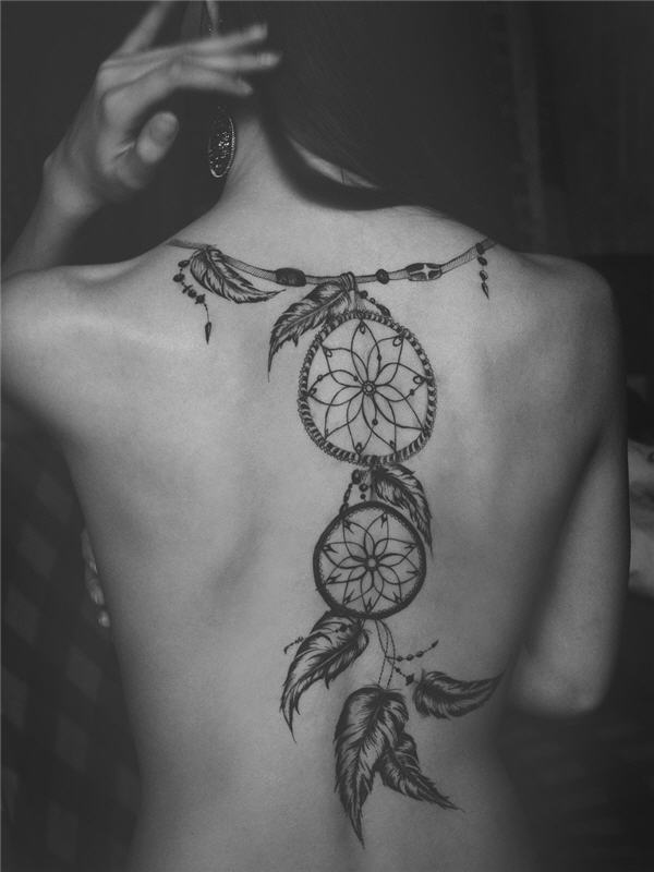 sexy-dreamcatcher-tattoo-on-back1