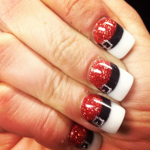 christmas-snata-nail-art-with-glittering