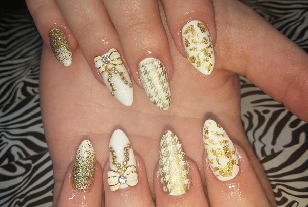 White And Gold Nail Designs | Twelve within Gold Nail Designs - Nail Design Ideas