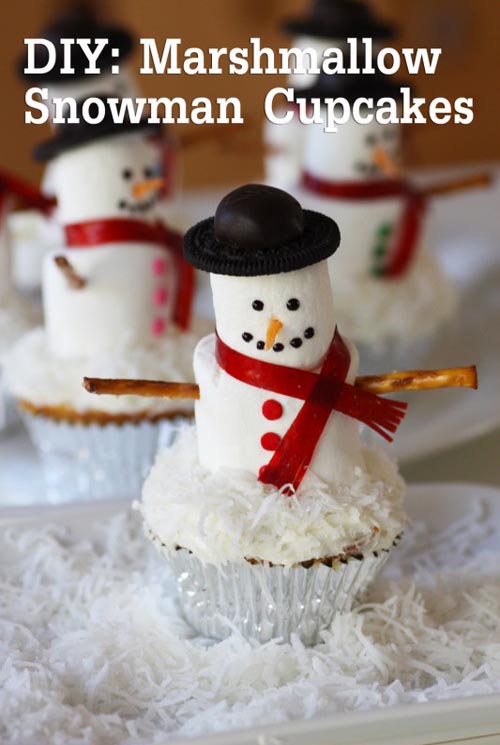 marshmallow-snowman-cupcakes