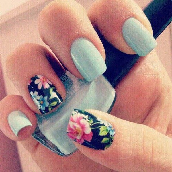 matte-sky-blue-flower-nails