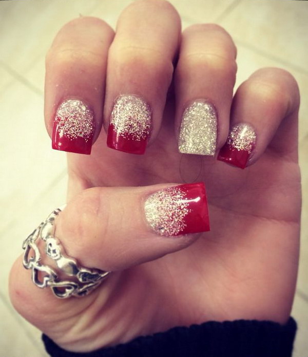 red-and-white-glitter-nail-art