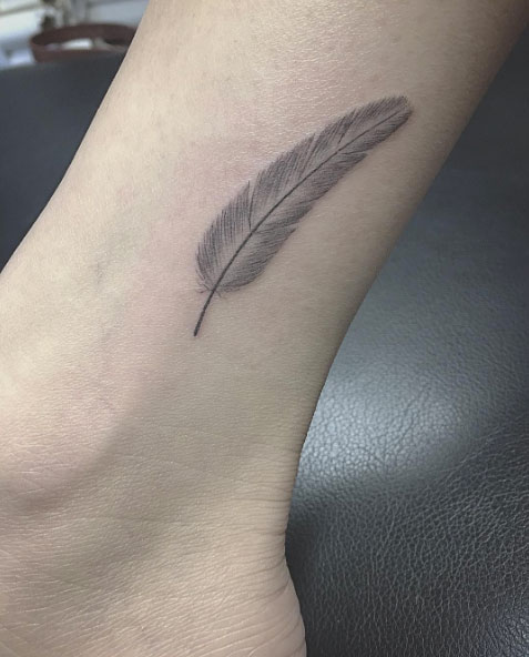 Small feather ankle tattoo idea that will make you want to get inked now.