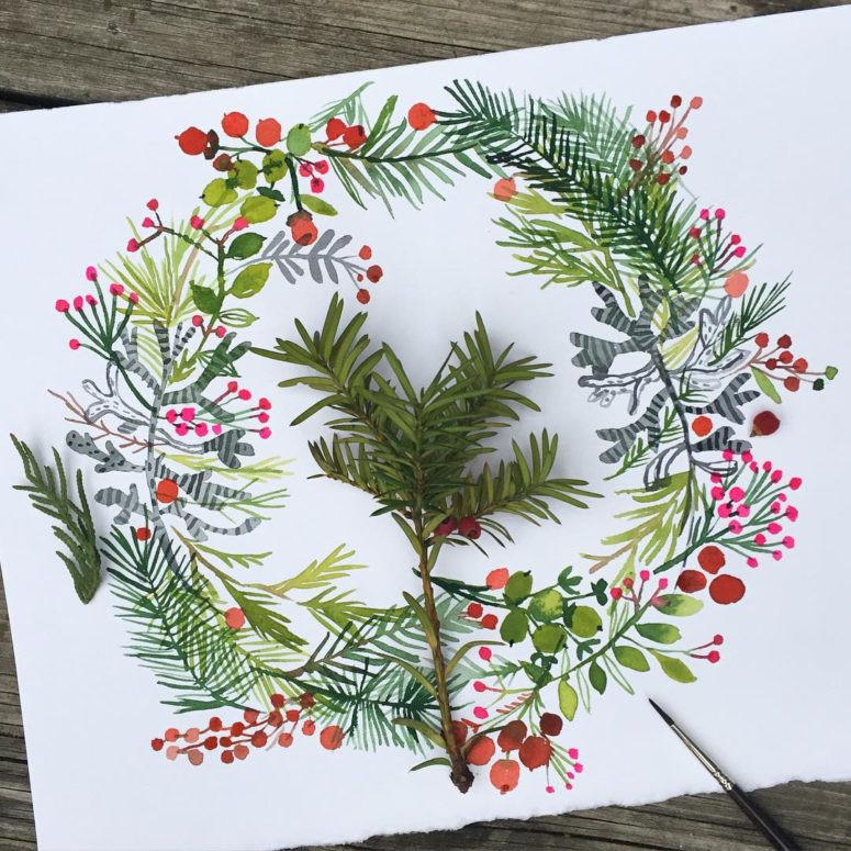 draw-a-watercolor-wreath