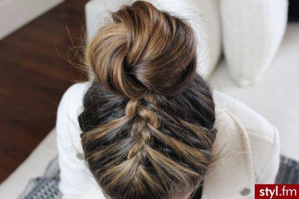 Adorably Stylish Reverse French Braid Top Knot Bun