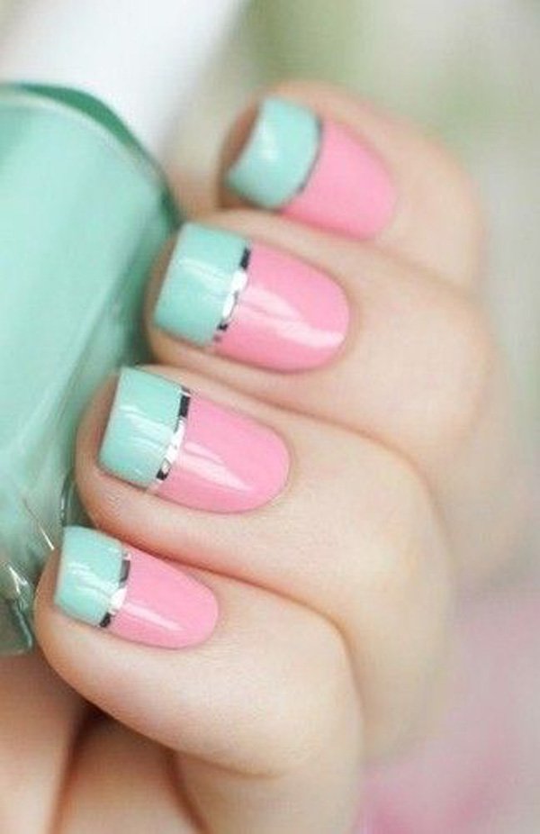 cute-baby-pink-and-sea-green-polish