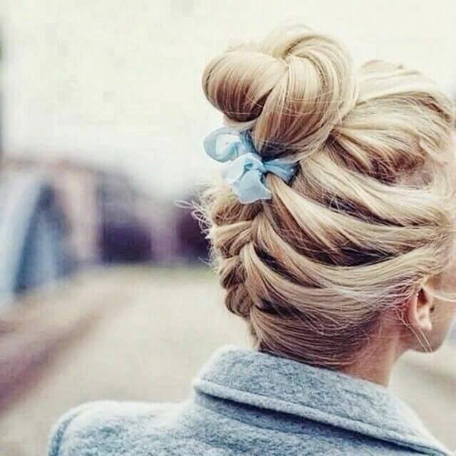 Exhilarating Reverse French Braid with a Super Cute High Bun Perfect Hairstyle