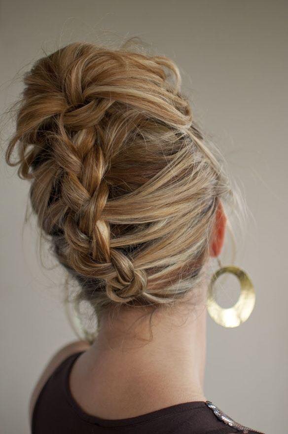 Exquisite Messy Bun with Reverse Braid