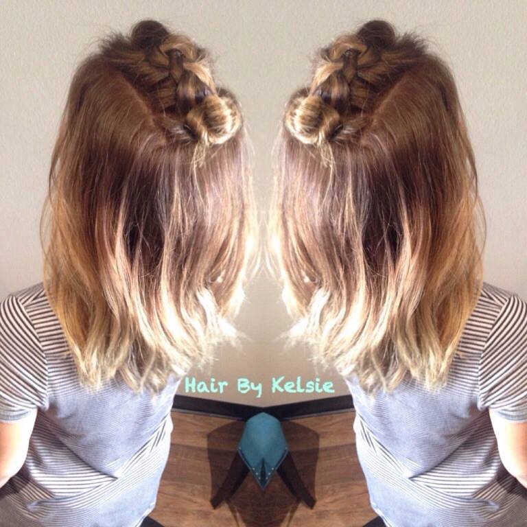 Natural Balayage Dutch Braid Topknot