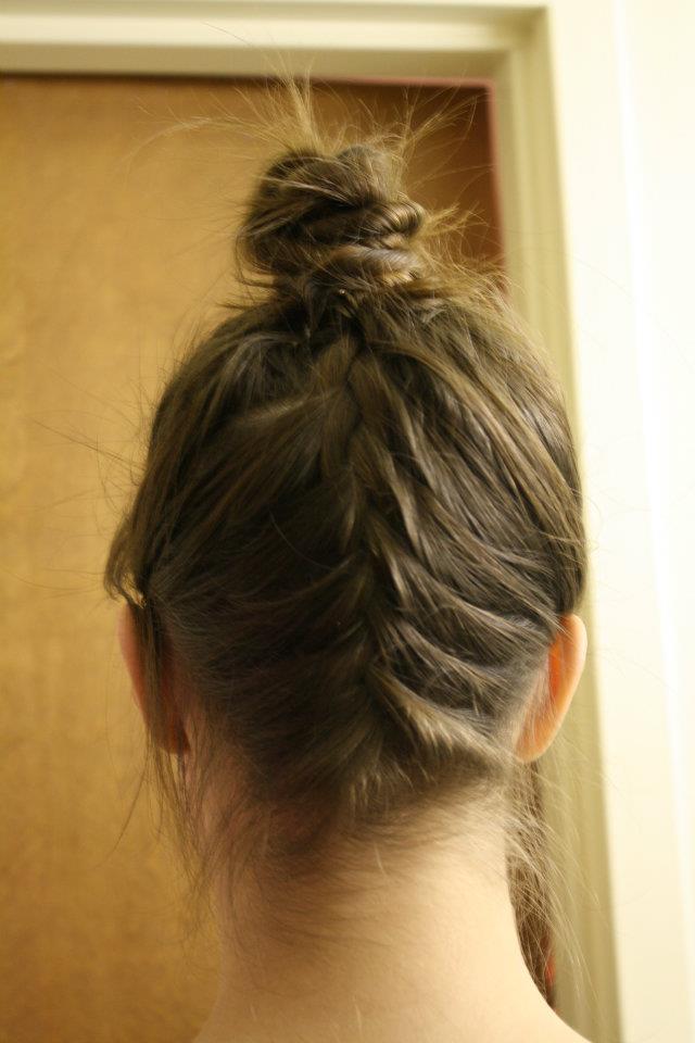 Trending Reverse Braid to a High Bun