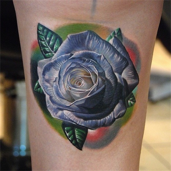 Blue rose tattoo