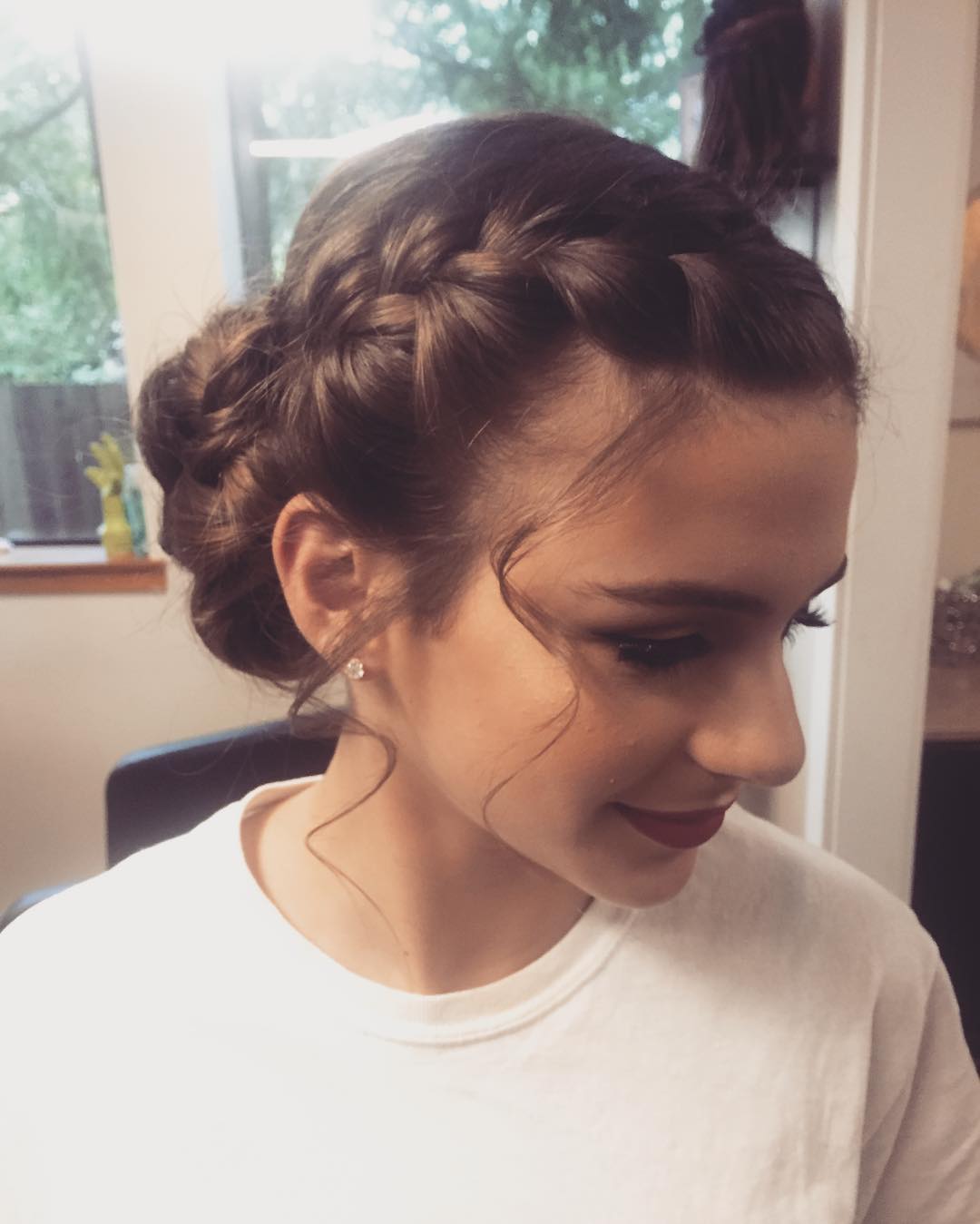 Halloween Homecoming hair from yesterday #braids #braidstyles #homecoming #homecominghairstyles #updo #sidebun