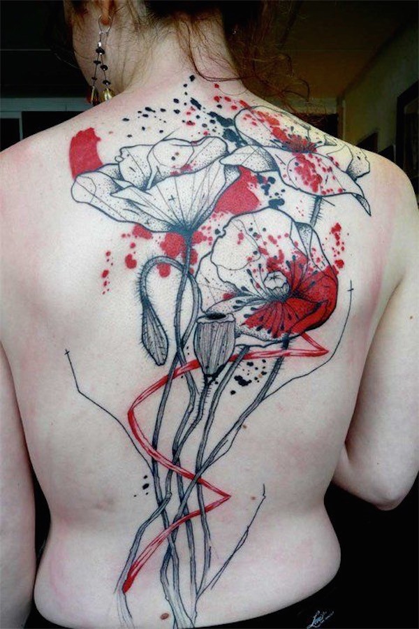 Interesting back piece tattoo