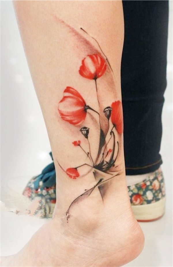 Japanese style flower tattoo