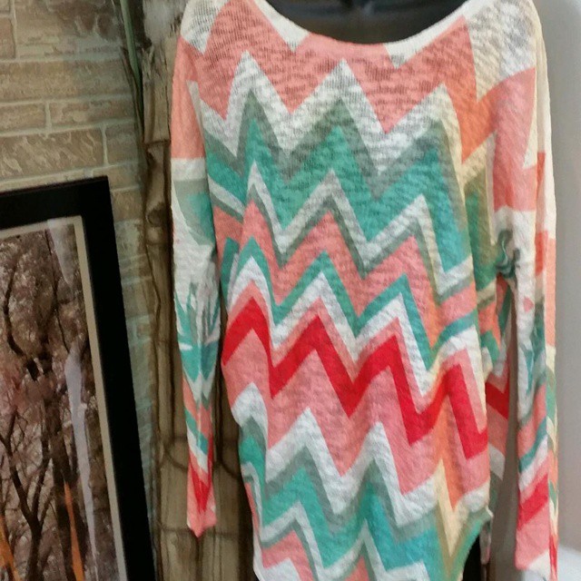 Peach and mint chevron long top arrived this week! Perfect for now!