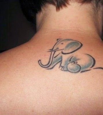 Elephant tattoo on neck ideas for men.