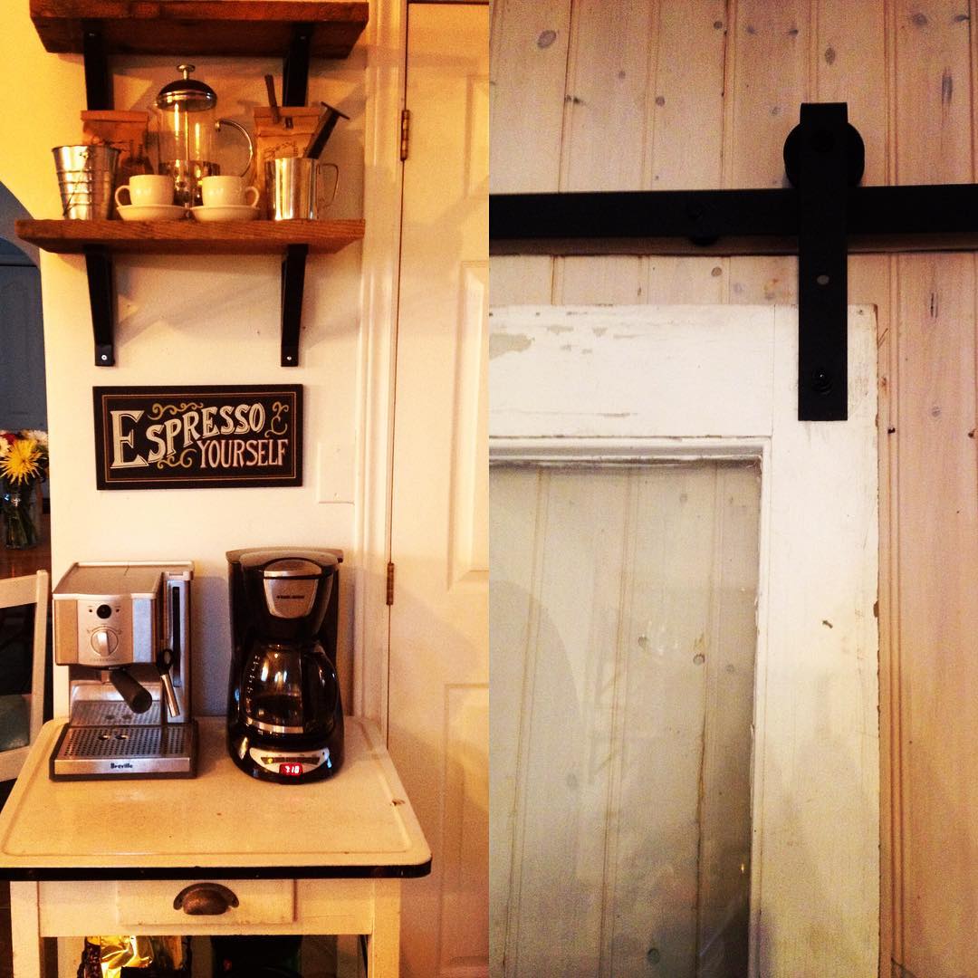 #coffeestation #slidingbarndoor #vintagefinds