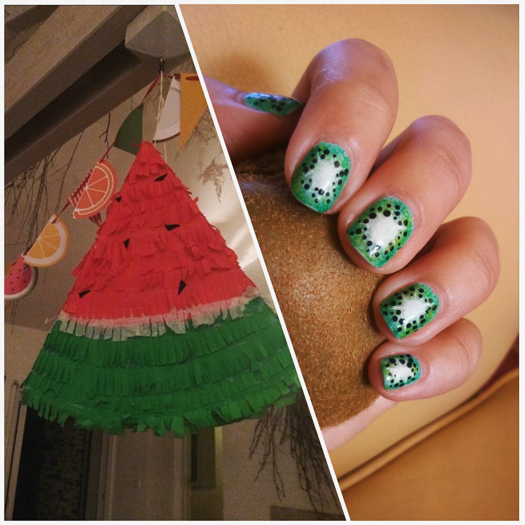 #fruit #fruitnailart #kiwi #pasteque #watermelon