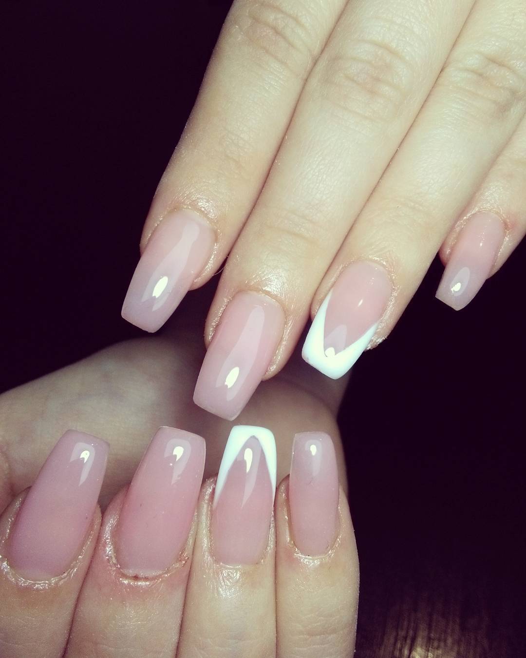 #nailsoftheday #nailart #nudenails #longnails #squarenails #whitenailart #naturalnails