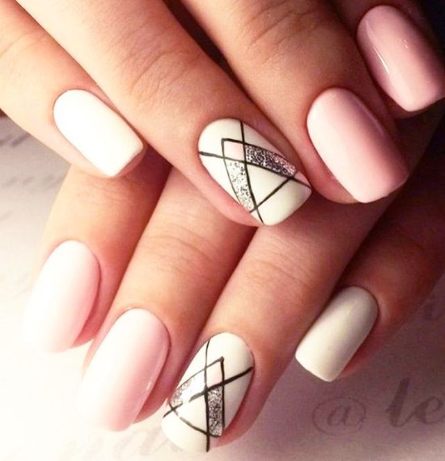 #whitenails #white #whitenailpolish #whitenailart #pink #pinknails