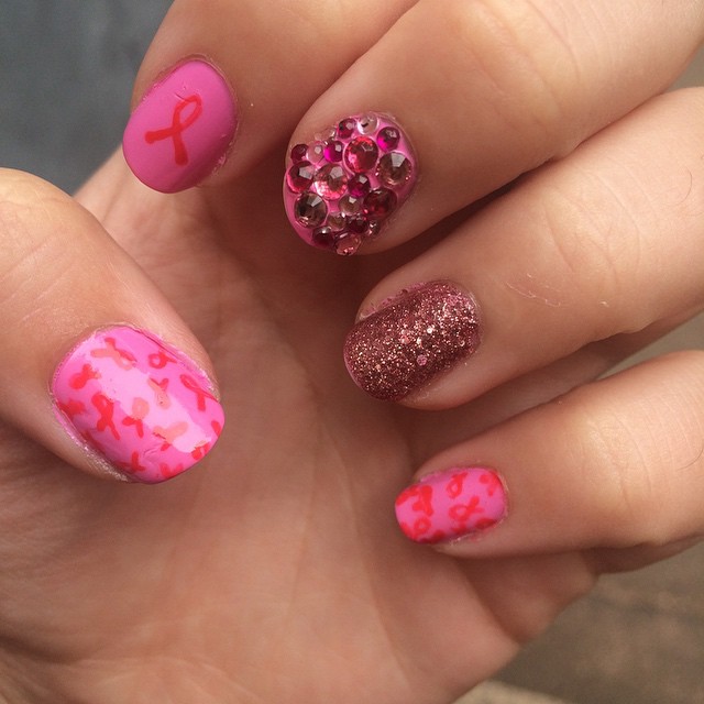 #breastcancer #cutenails #pinknails #pink #cutenailart #cute #prettynails #pretty #prettynailart #awesomenails #awesomenails #awesomenailart #sparklynails #sparklynailart