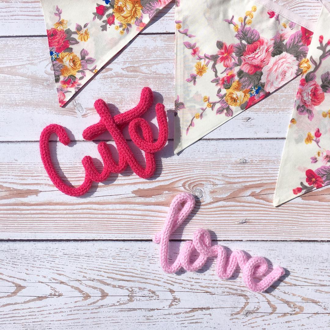 #cute #love #knittedwords #wirewords #woolwords #handmade #handmadegifts