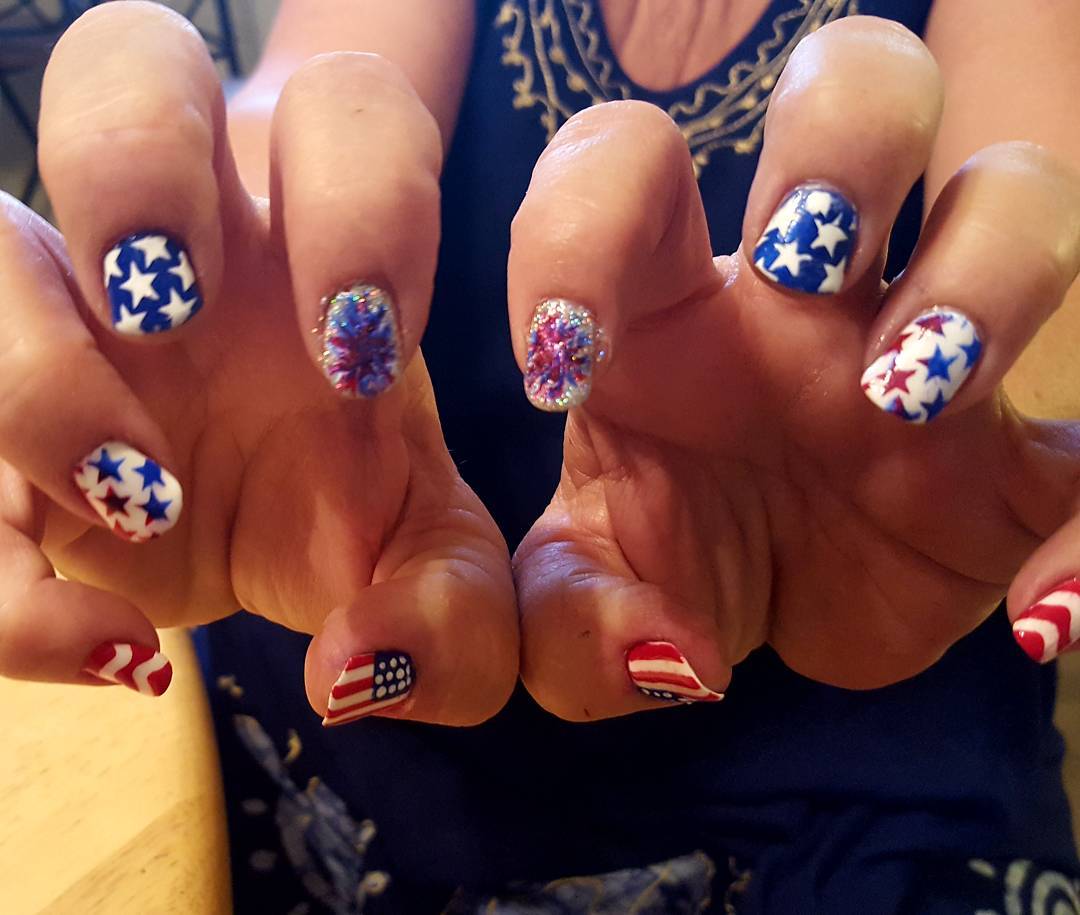 nails for Independence Day! #4thjulynails