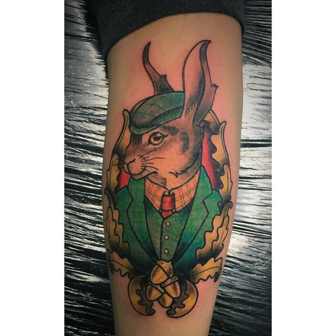 #tattoo #tattooapprentice #apprenticetattoo #neotrad #neotraditional #hare #haretattoo #rabbittattoo