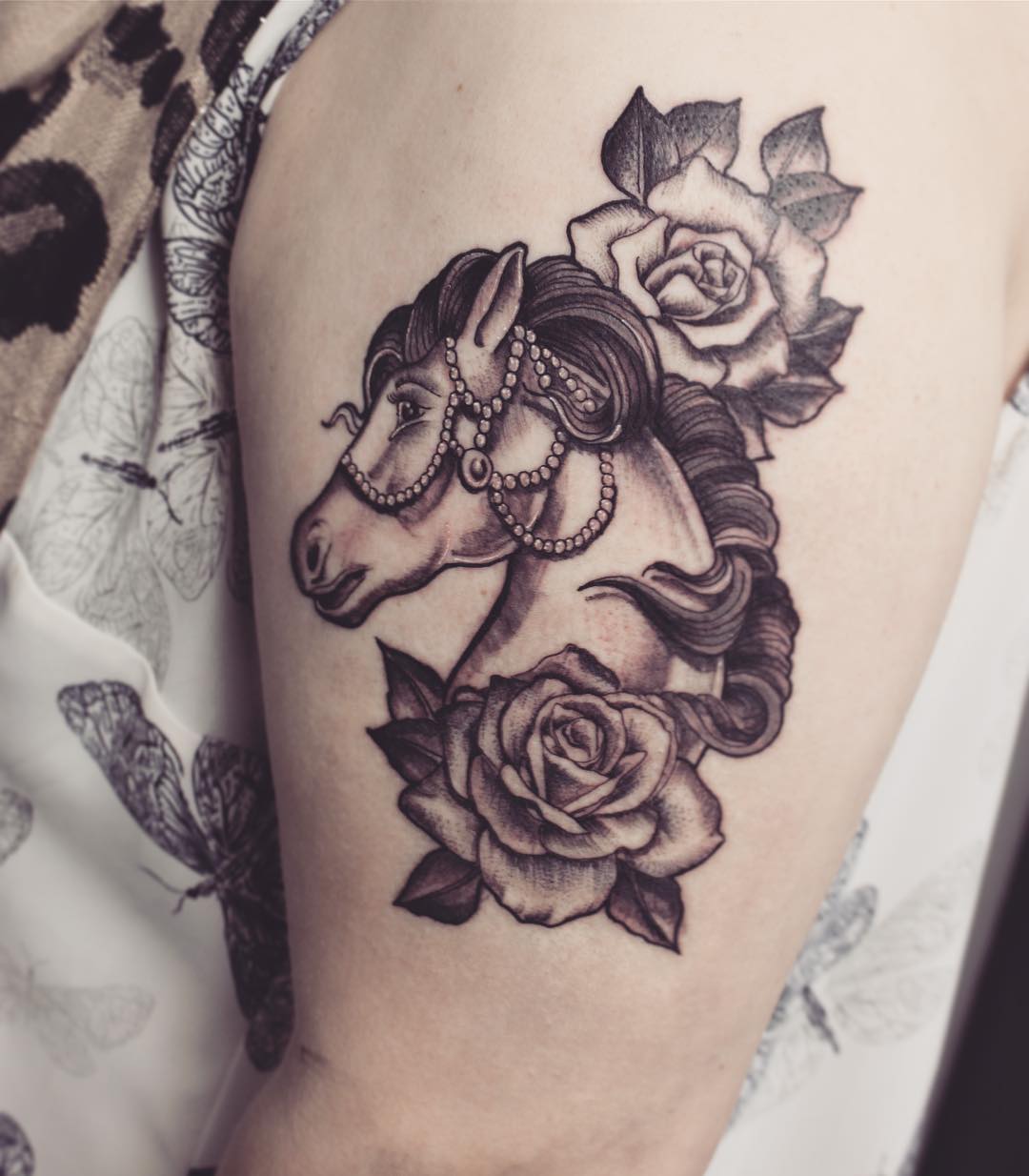 #art #rose #rosetattoo #horsetattoo