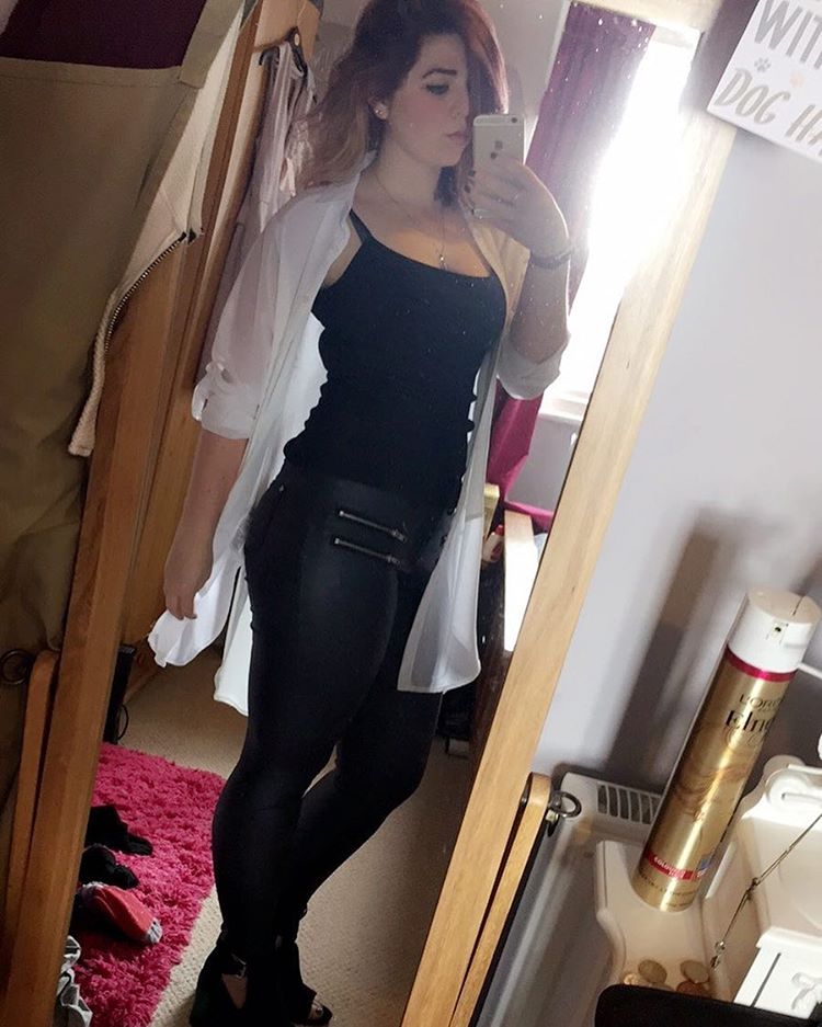 #girl #blackjeans #whitetop