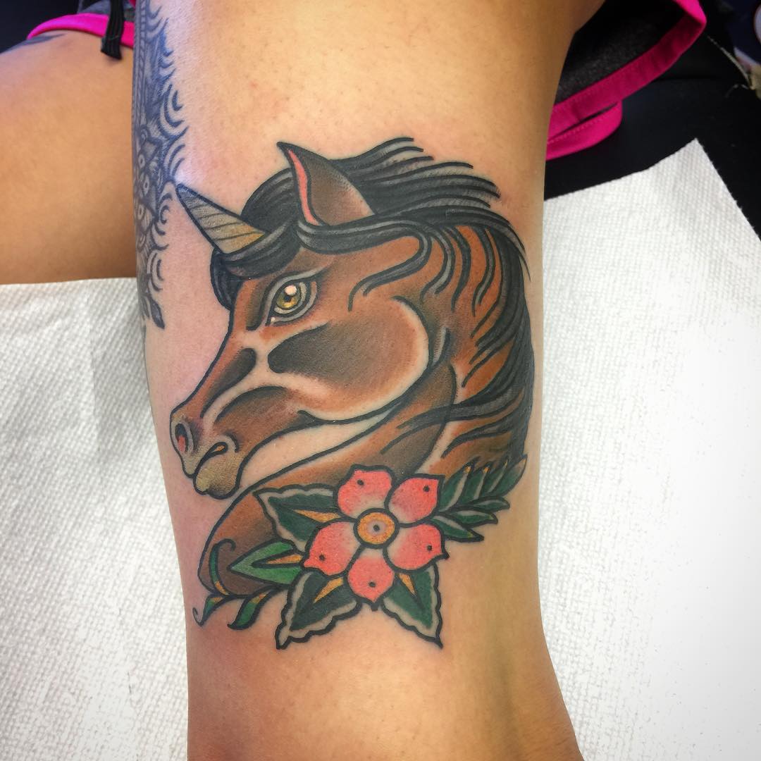 #unicorn #unicorntattoo #horsetattoo #traditionaltattoo #boldwillhold #traditionaltattoos