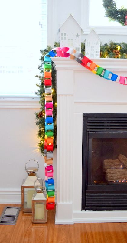 How to make a modern felt chain garland - cute and colorful Christmas decor