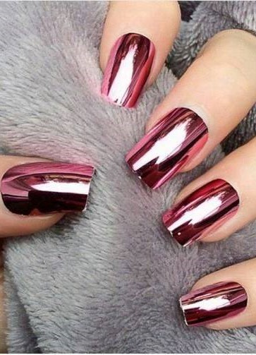 Awesome Pink Metallic Nail Art