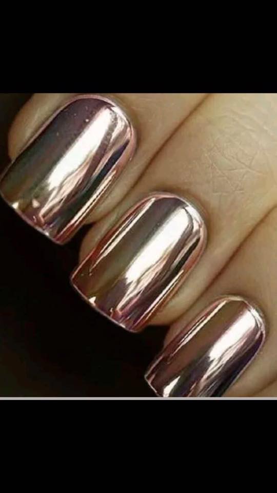 Droolworthy Love Rose Gold Chrome Nails