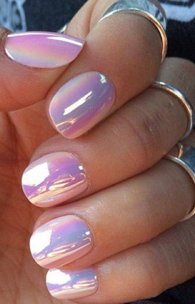 Trendy Pink Metallic Nail Art