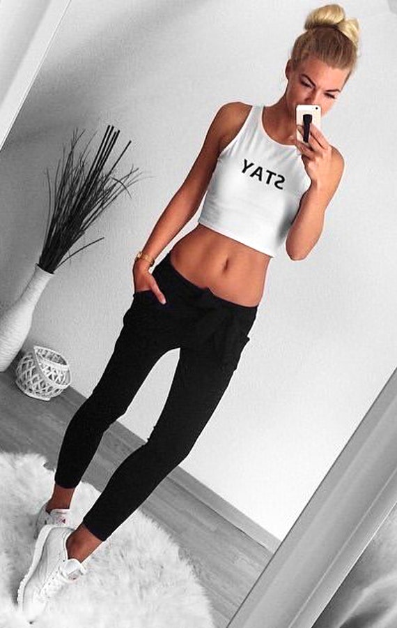 White stay crop top