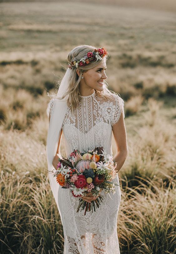 A bohemian wedding isn’t complete without a gorgeous lace dress