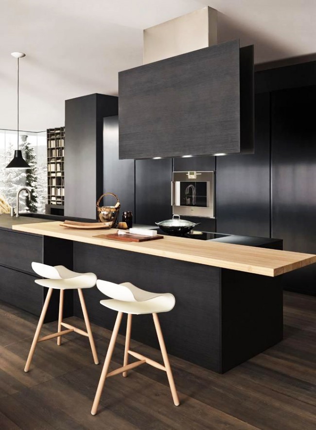 #Modern #Style #Kitchen #Design Black kitchen set looks very impressive