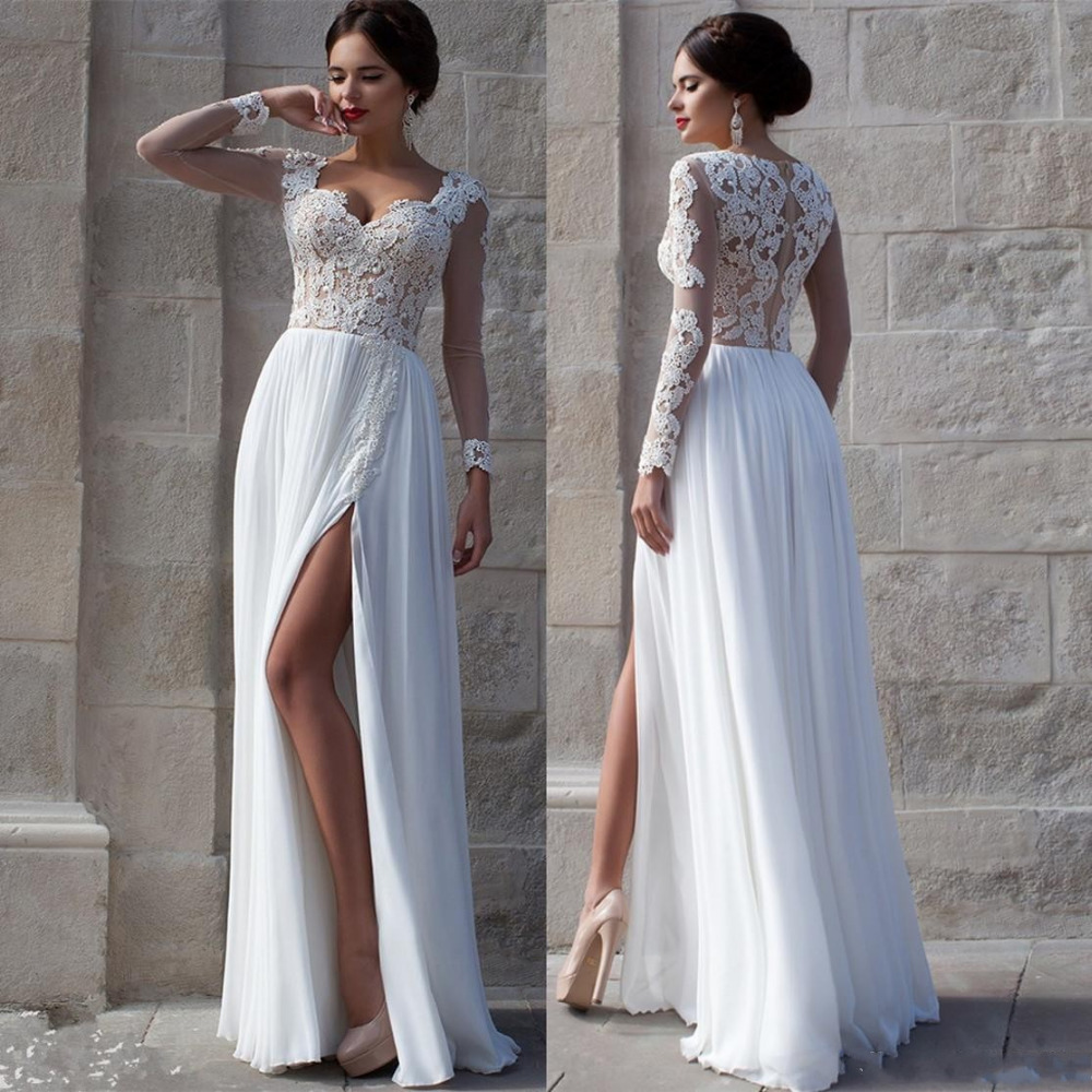 Floor Length Lace Wedding Dress