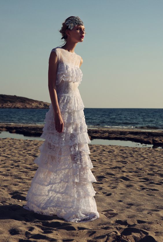 Greek designer's gowns provide elegance with a hint of boho.