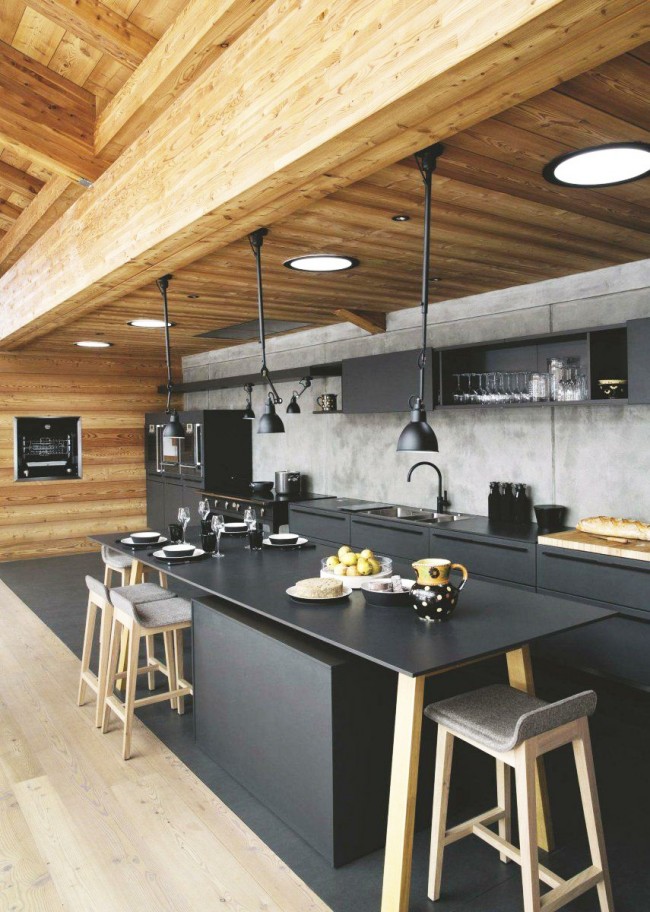 #Modern #Style #Kitchen #Design Natural materials are a trend of modern fashion